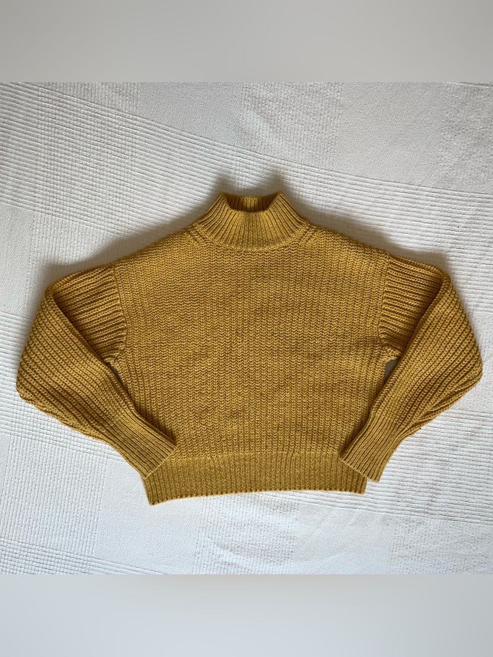 Uniqlo Low-Gauge Knit Mock Neck Sweater Yellow Womens Size S